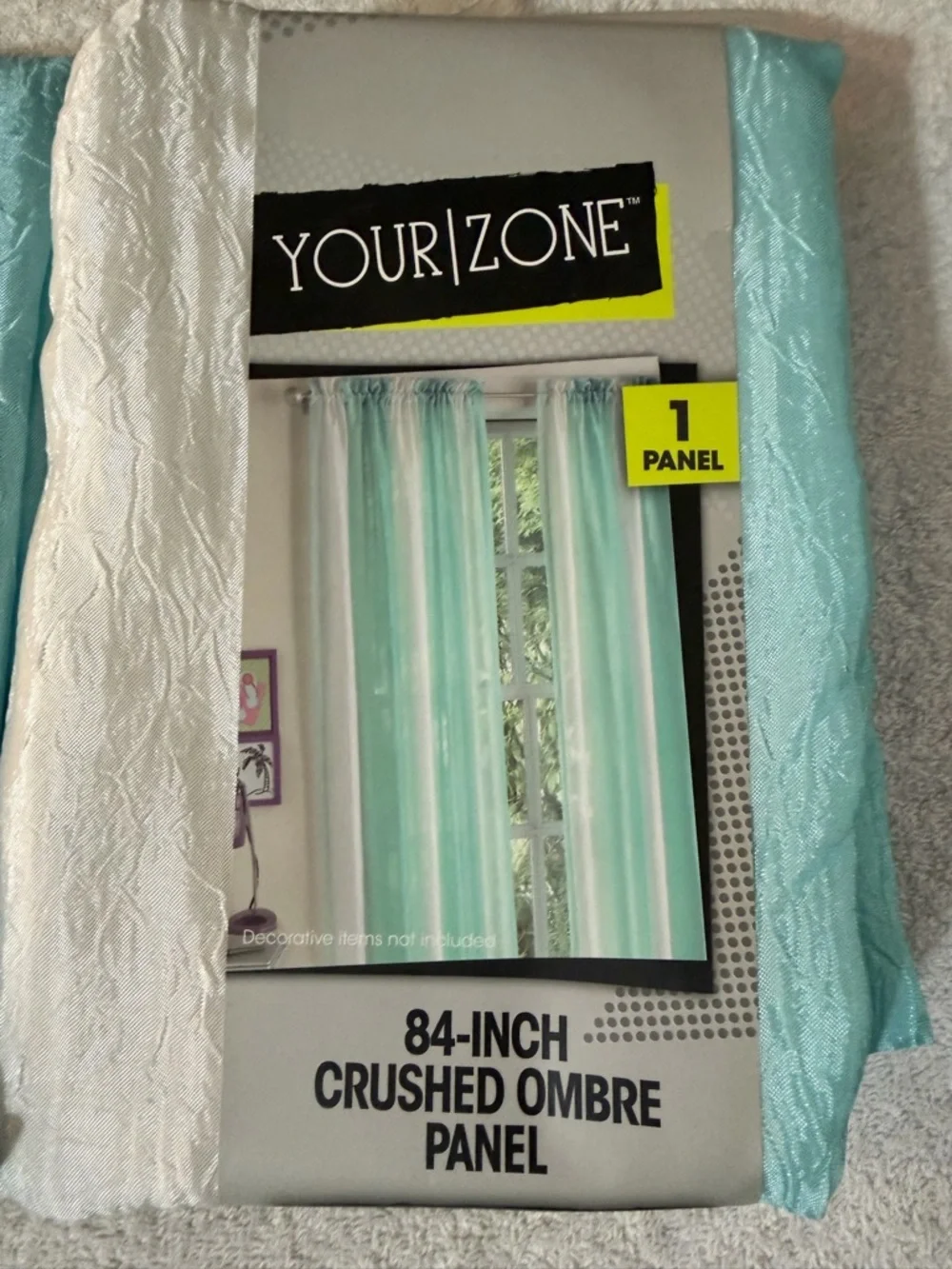NWT SET OF 4 Your Zone Crushed Ombre Curtain Panel Flowy Summer Sky 52x84” Teen